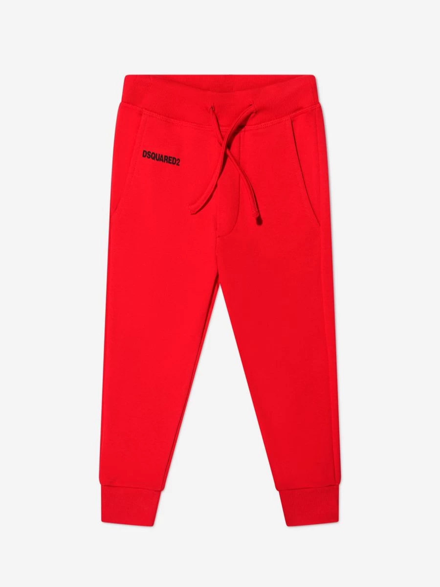 Dsquared2 Kids Boys Red Sports Joggers - Edition.07 Track Pants for Active Boys