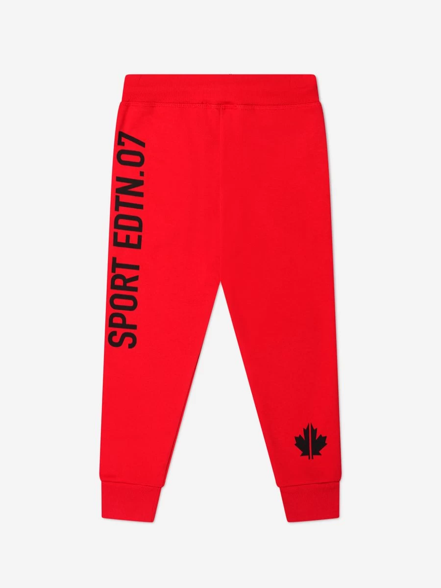 Dsquared2 Kids Boys Red Sports Joggers - Edition.07 Track Pants for Active Boys