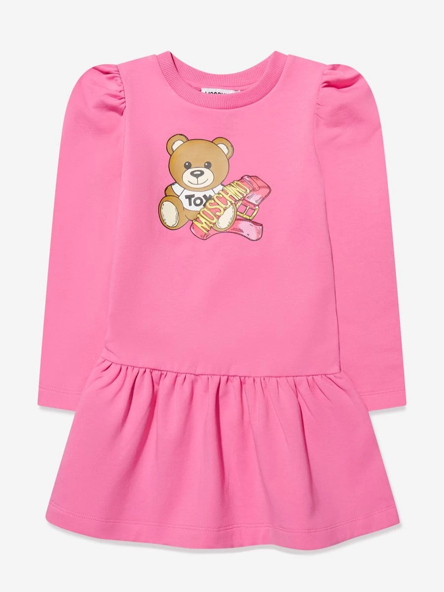 Moschino Kids Pink Teddy Bear Sweater Dress for Teen Girls