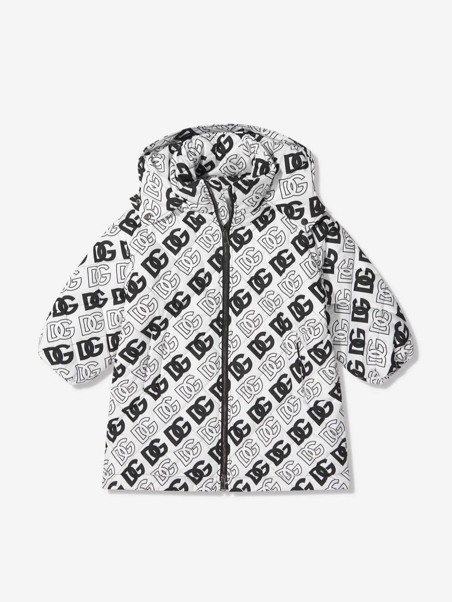 Dolce & Gabbana Boys' All Over Logo Print Hooded Jacket | Kids' Fashion Outerwear