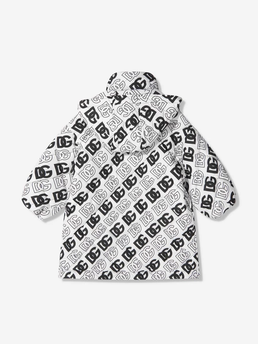 Dolce & Gabbana Boys' All Over Logo Print Hooded Jacket | Kids' Fashion Outerwear