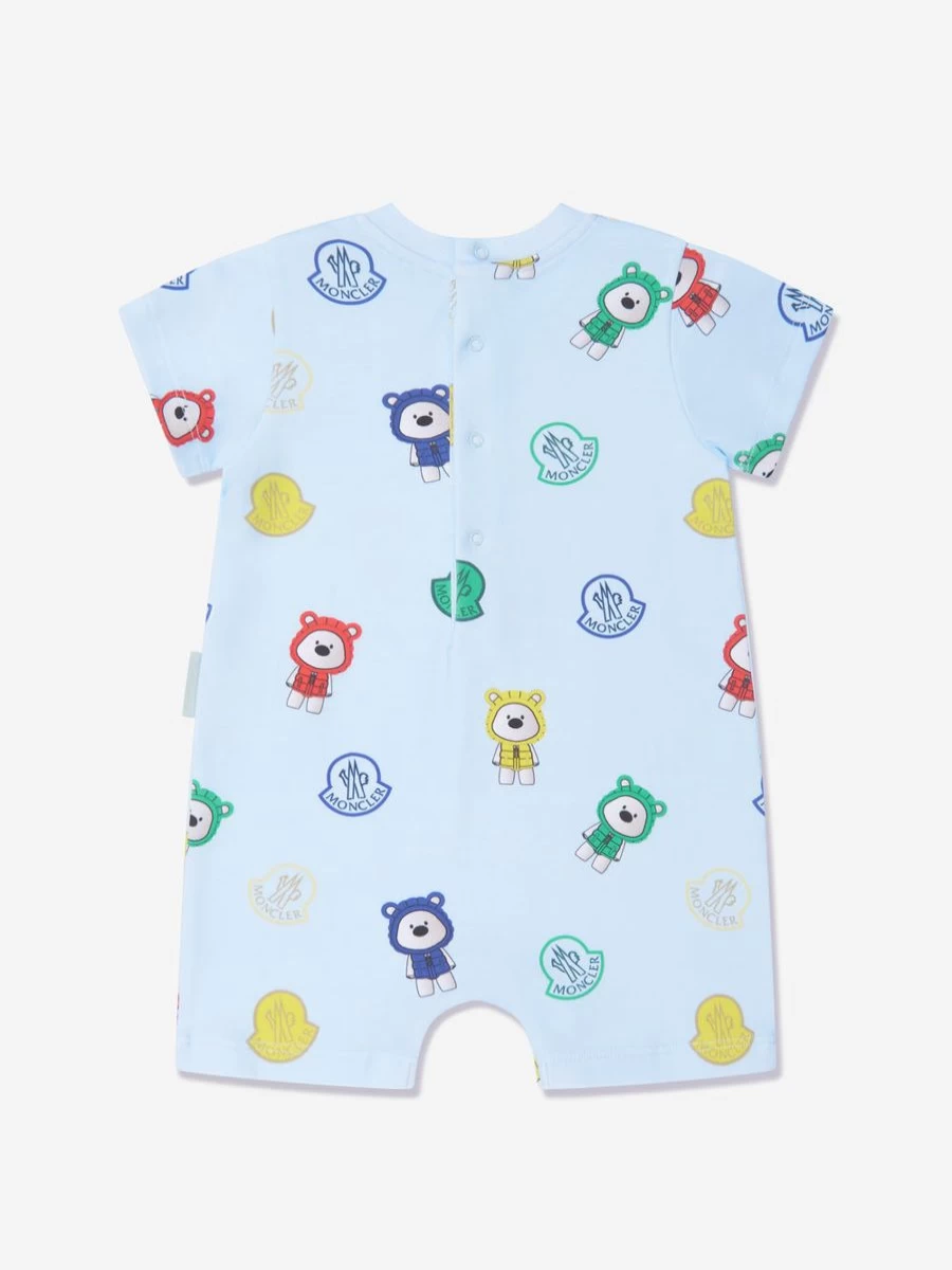 Moncler Enfant Baby Boys' Blue Bear Print Romper - Soft Cotton Jumpsuit for Infants