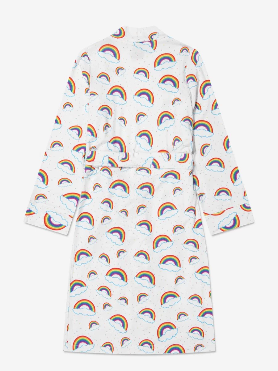 AY by AYLA Girls Rainbow Bathrobe - Multicolored Hooded Kids Robe for Bath & Pool