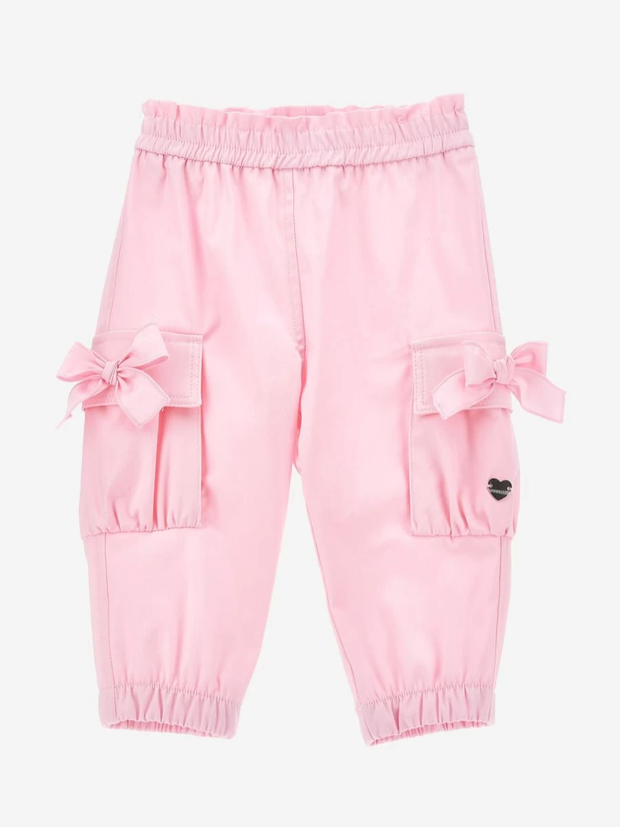 Monnalisa Baby Girls Pink Cargo Pants - Soft & Stylish Toddler Casual Wear