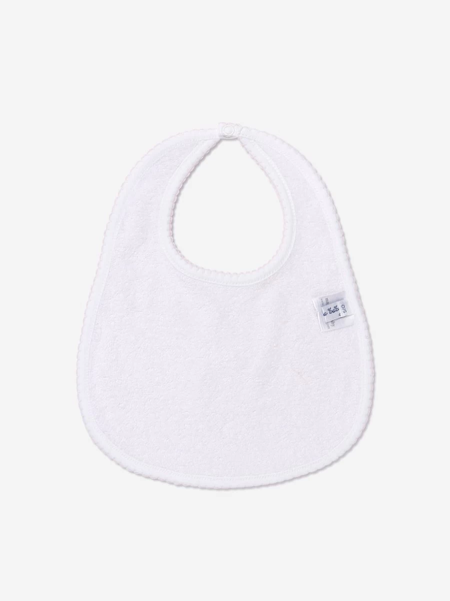 Magnolia Baby Girls' Pink Gingerbread Embroidered Bib - Sweet Holiday Feeding Accessory