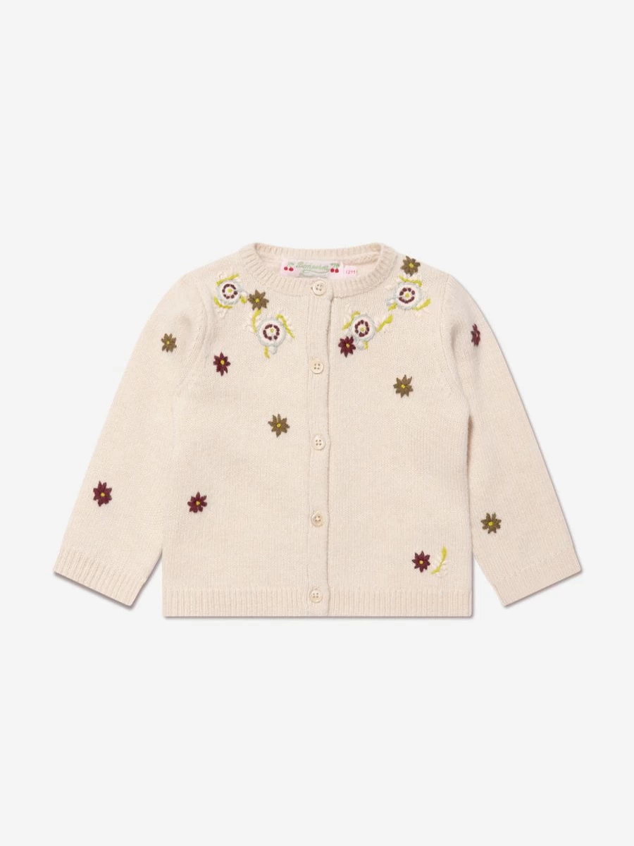 Bonpoint Ivory Wool Cardigan for Baby Girls – Soft & Cozy Telnie Knit Sweater
