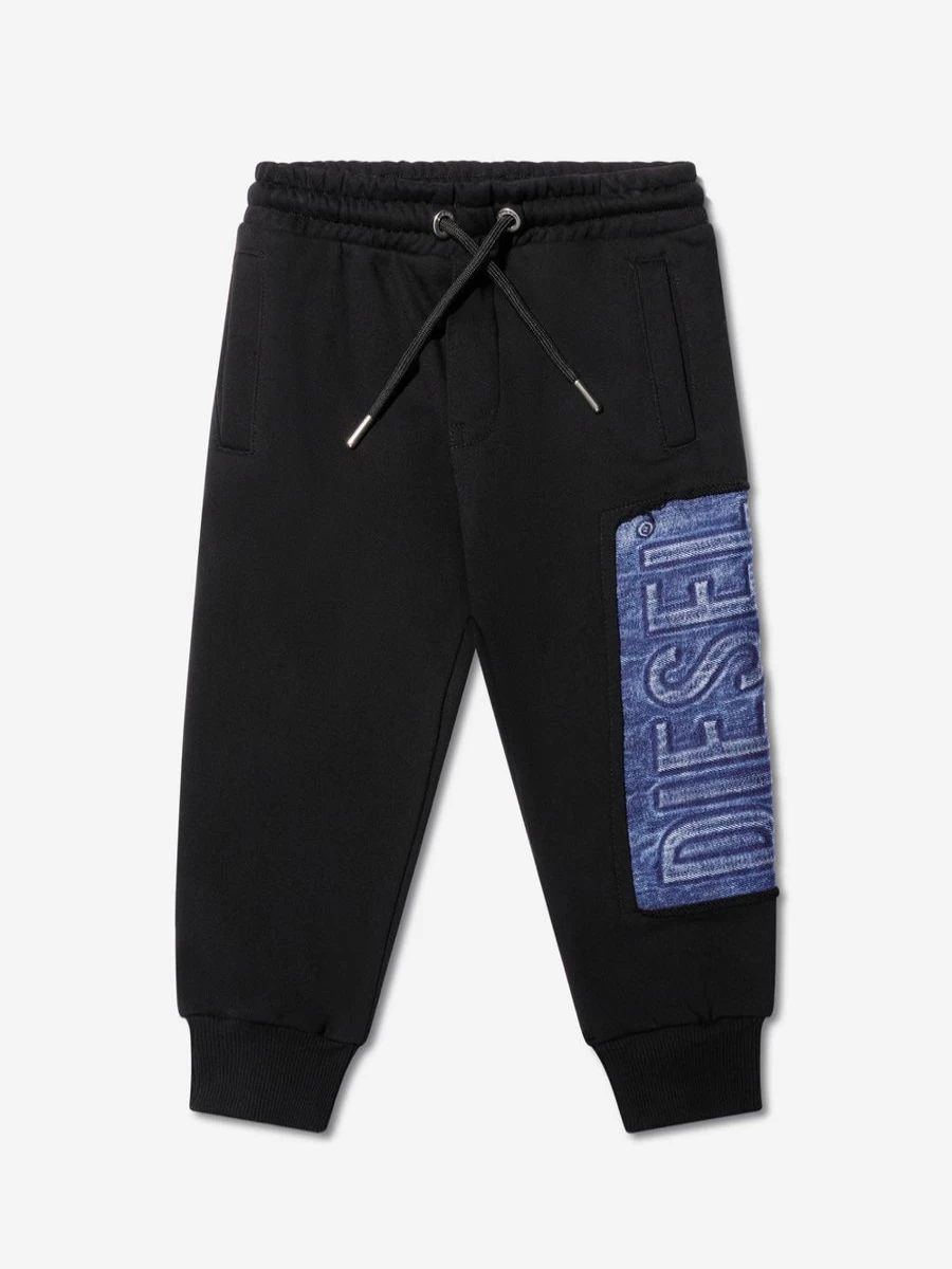 Diesel Boys Black Logo Joggers - Stylish Comfort Pants for Active Kids