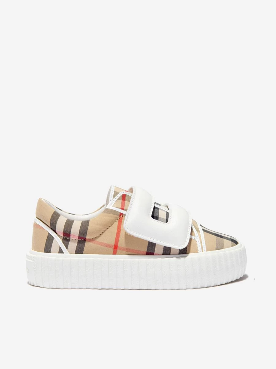 Burberry Girls Check Print Velcro Strap Sneakers | Kids Casual Shoes by Childsplay Clothing