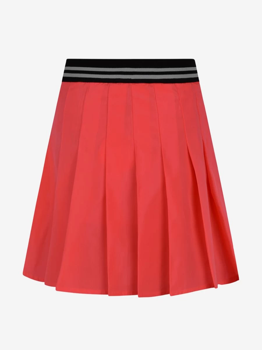 GCDS Mini Girls Neon Nylon Pleated Skirt - Trendy Stretchy High Waist Tennis Skirt for Kids