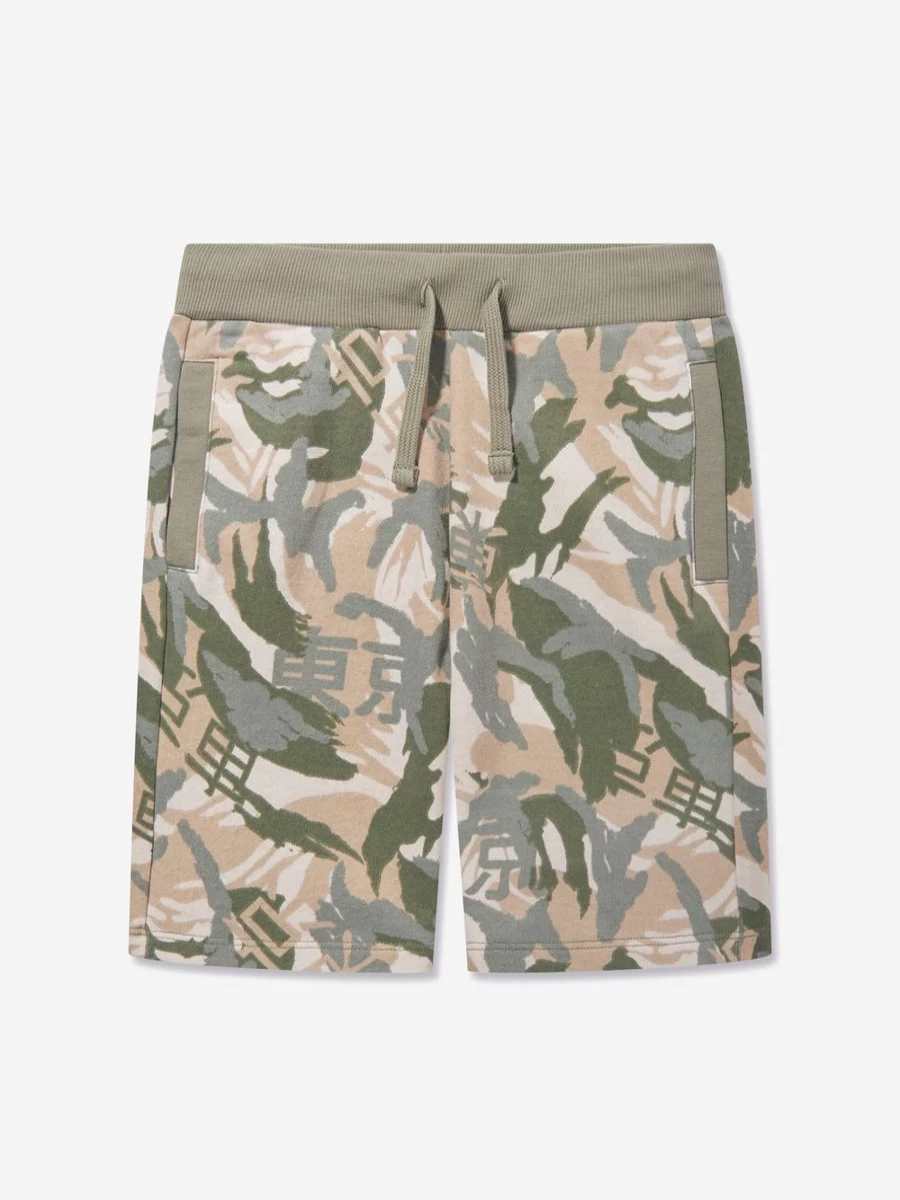 Guess Boys' Green Camo Desert Print Casual Shorts
