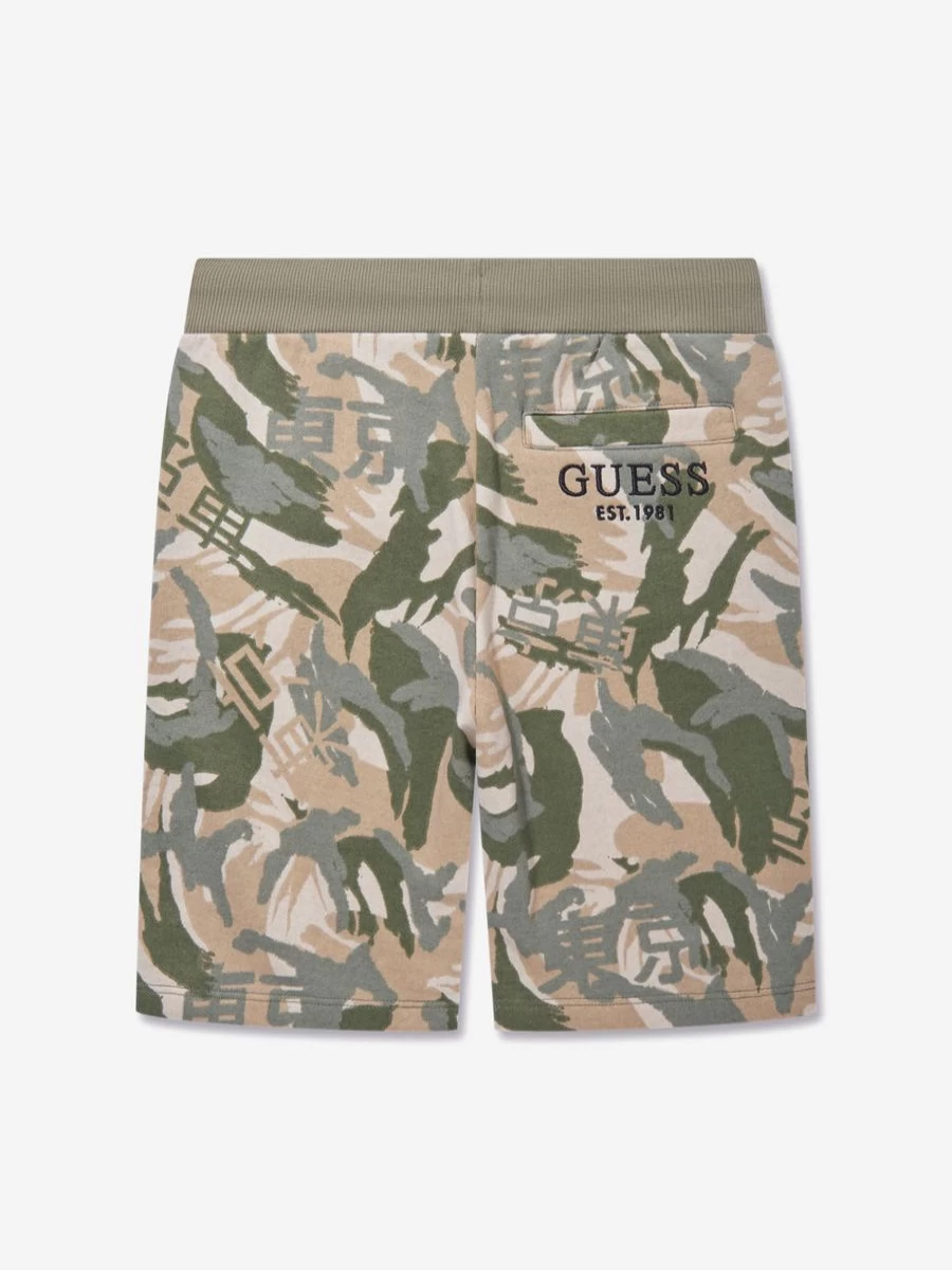 Guess Boys' Green Camo Desert Print Casual Shorts