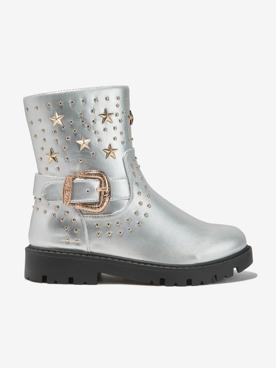 Angels Face Girls Debbie Silver Boots - Stylish & Comfortable Footwear for Kids