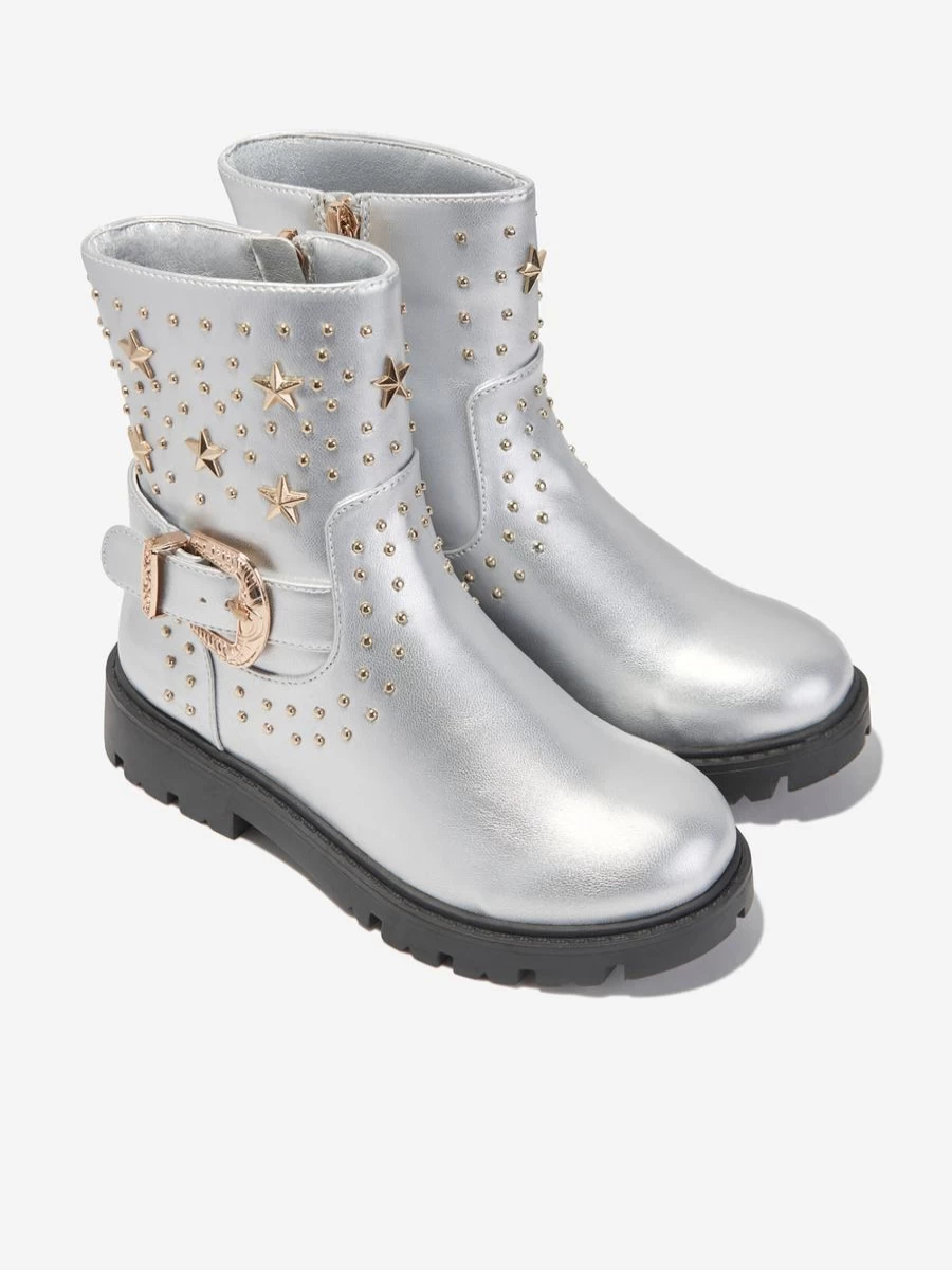 Angels Face Girls Debbie Silver Boots - Stylish & Comfortable Footwear for Kids