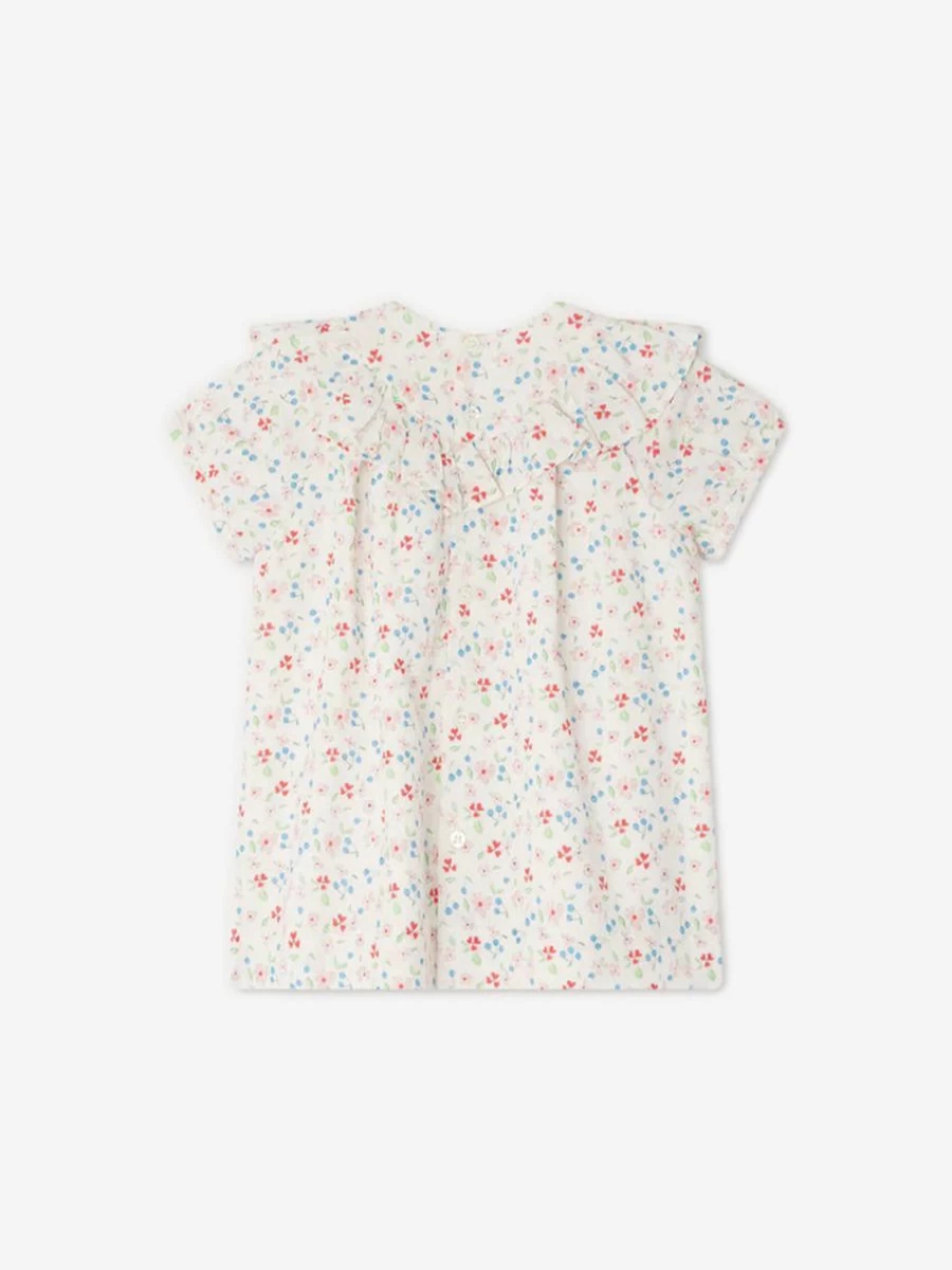 Bonpoint Baby Girls Floral Falbalili Dress - Multicolour Floral Pattern Elegant Outfit