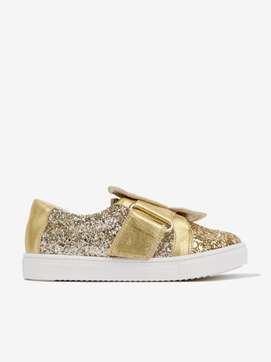 Sophia Webster Gold Butterfly Trainers for Girls - Sparkling Kids' Fashion Sneakers