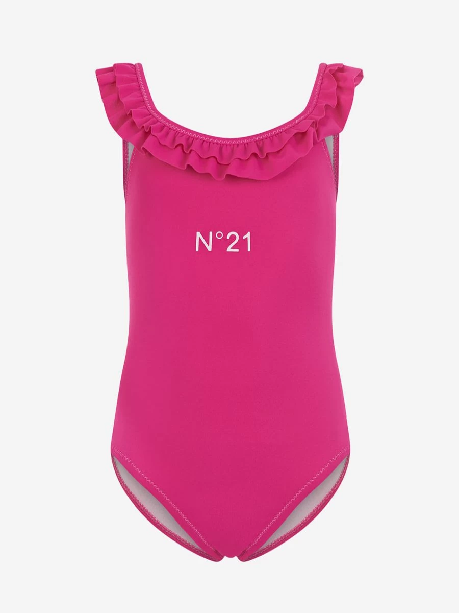 N°21 Teen Girls Logo Print Swimsuit - Stylish Swimwear for Teens