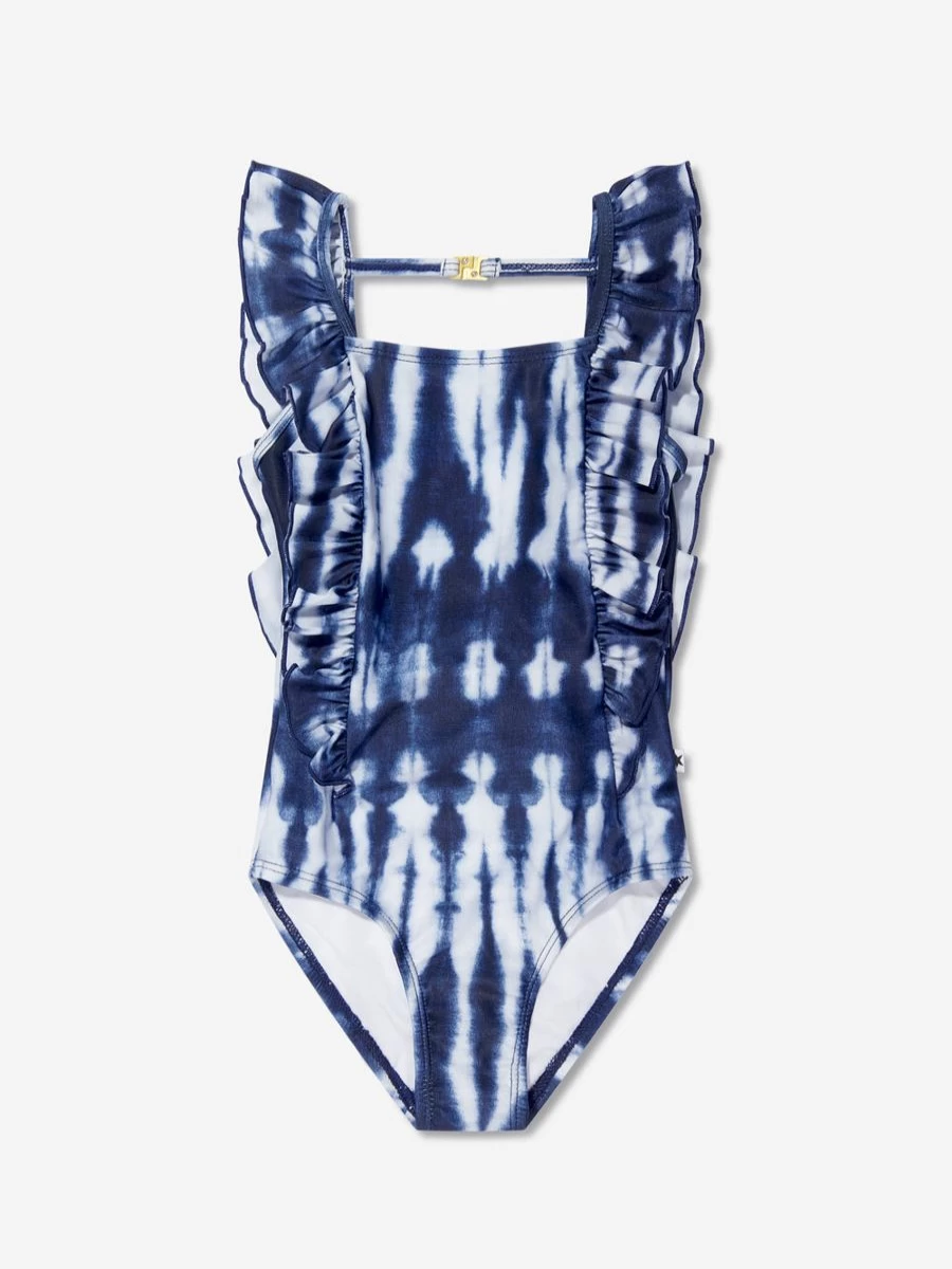 Molo Teen Girls Navy Tie-Dye Ruffle One-Piece Swimsuit | Nathalie Design