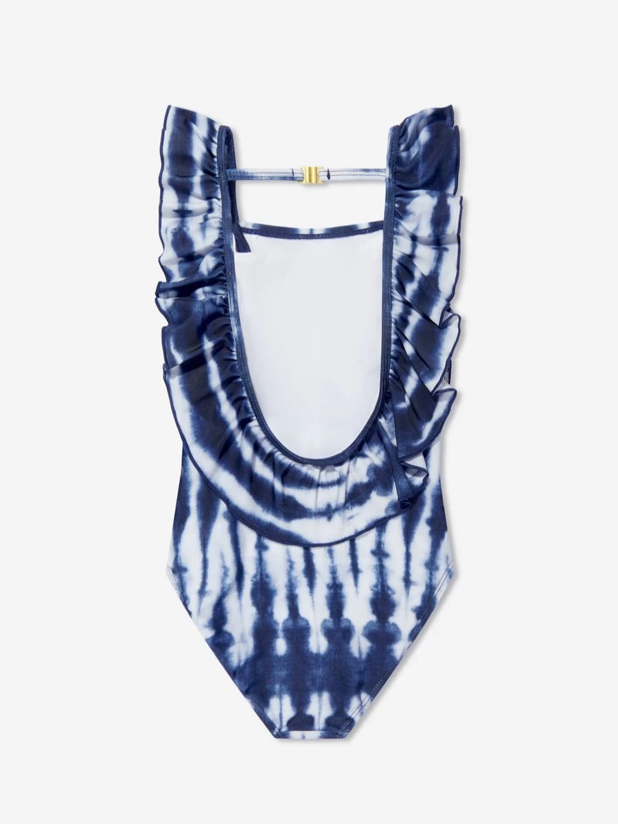 Molo Teen Girls Navy Tie-Dye Ruffle One-Piece Swimsuit | Nathalie Design