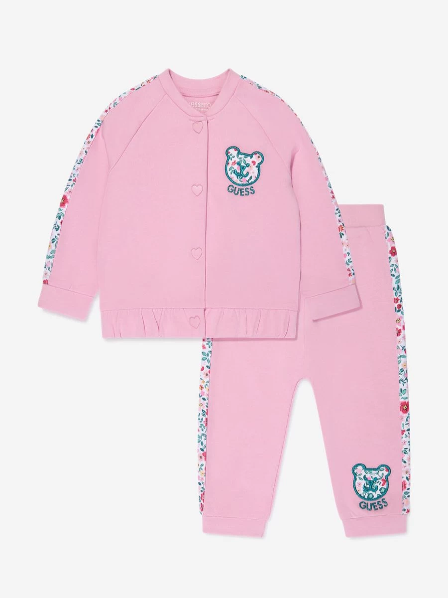 Guess Baby Girls Pink Tracksuit - Soft & Stylish Outfit for Toddlers