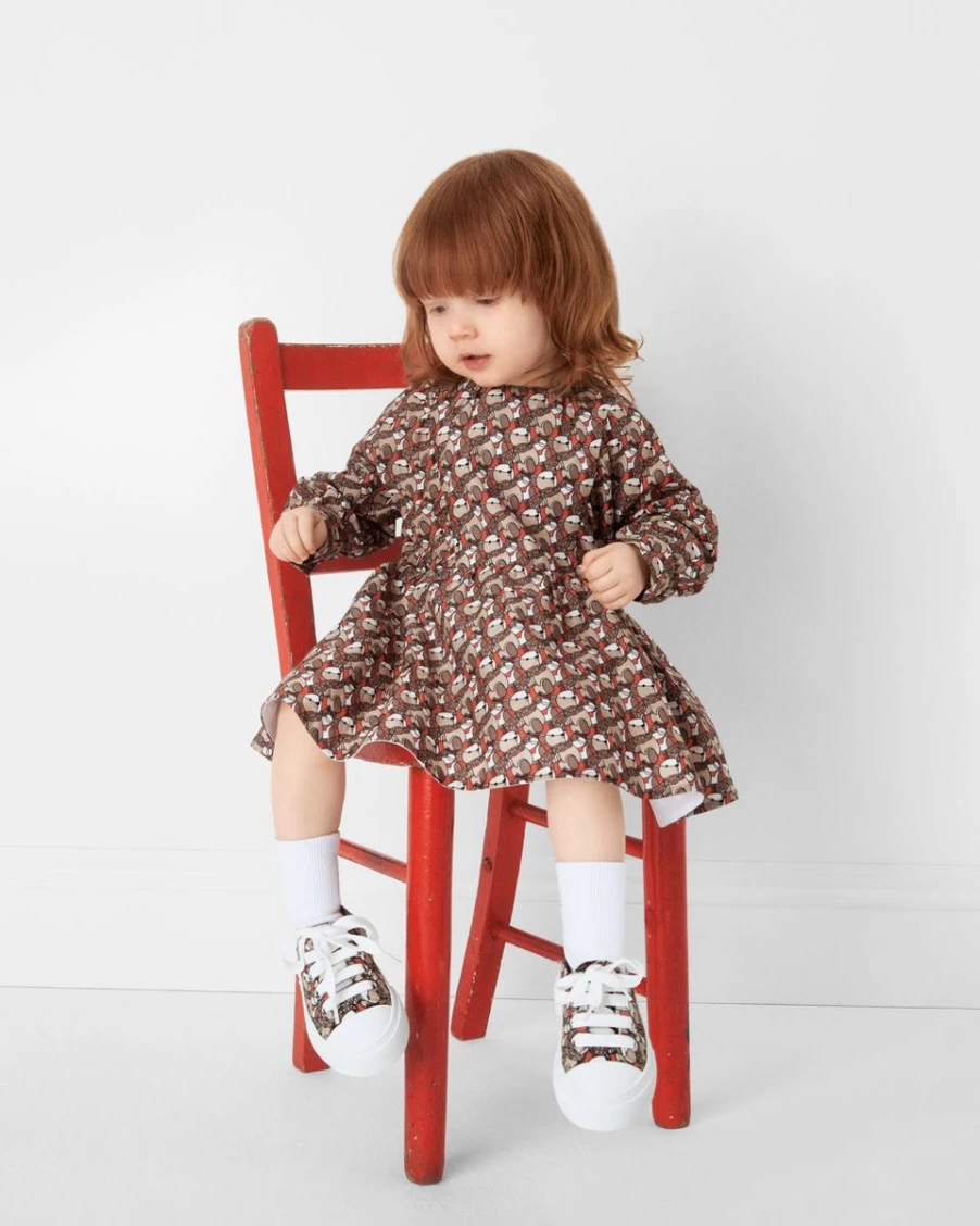 Burberry Kids Baby Girls Beige Geraldine Dress - Elegant Toddler Dress for Special Occasions
