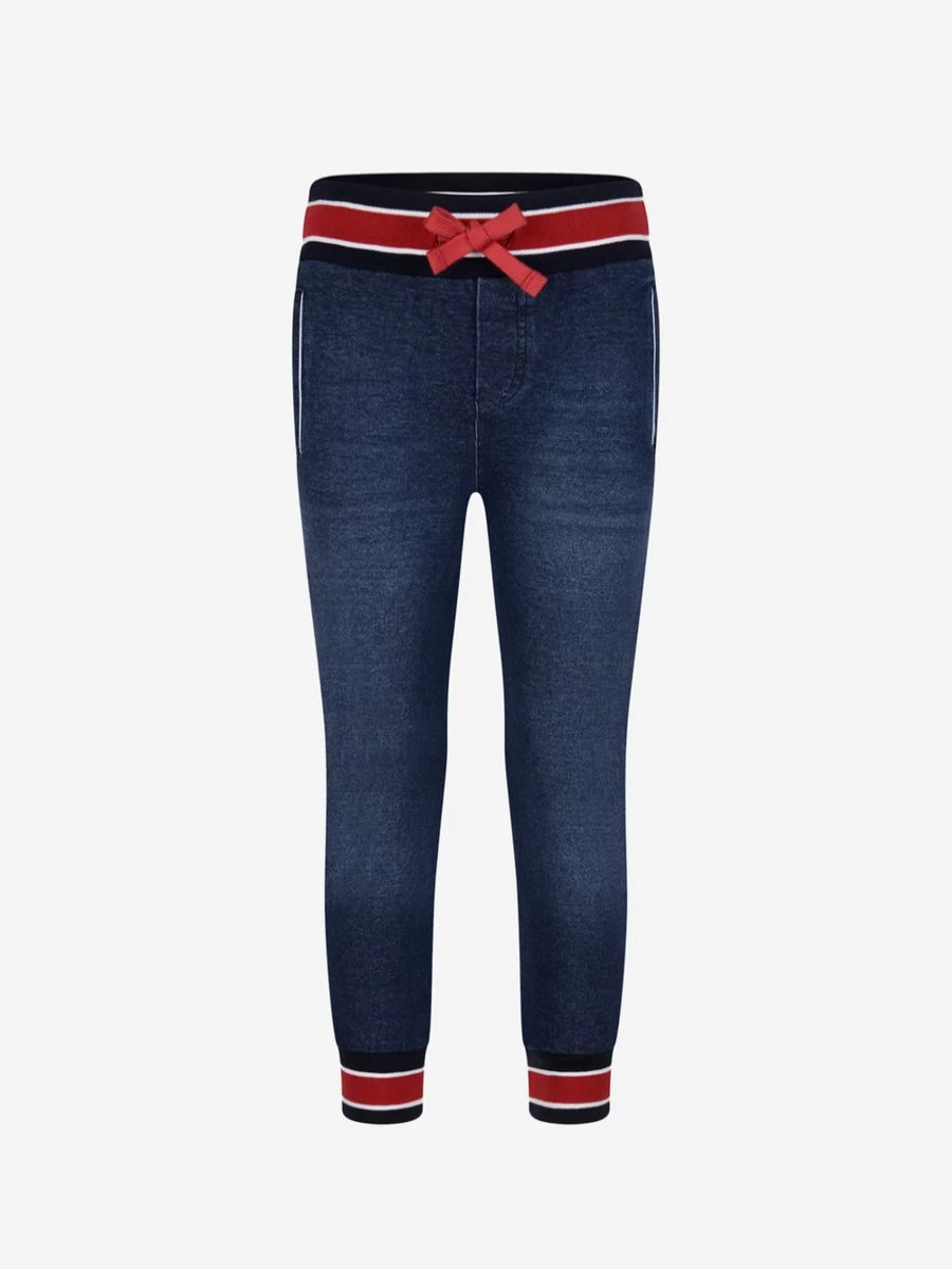 Dolce & Gabbana Kids Boys Navy Blue Cotton Jogger Pants Comfortable Casual Wear