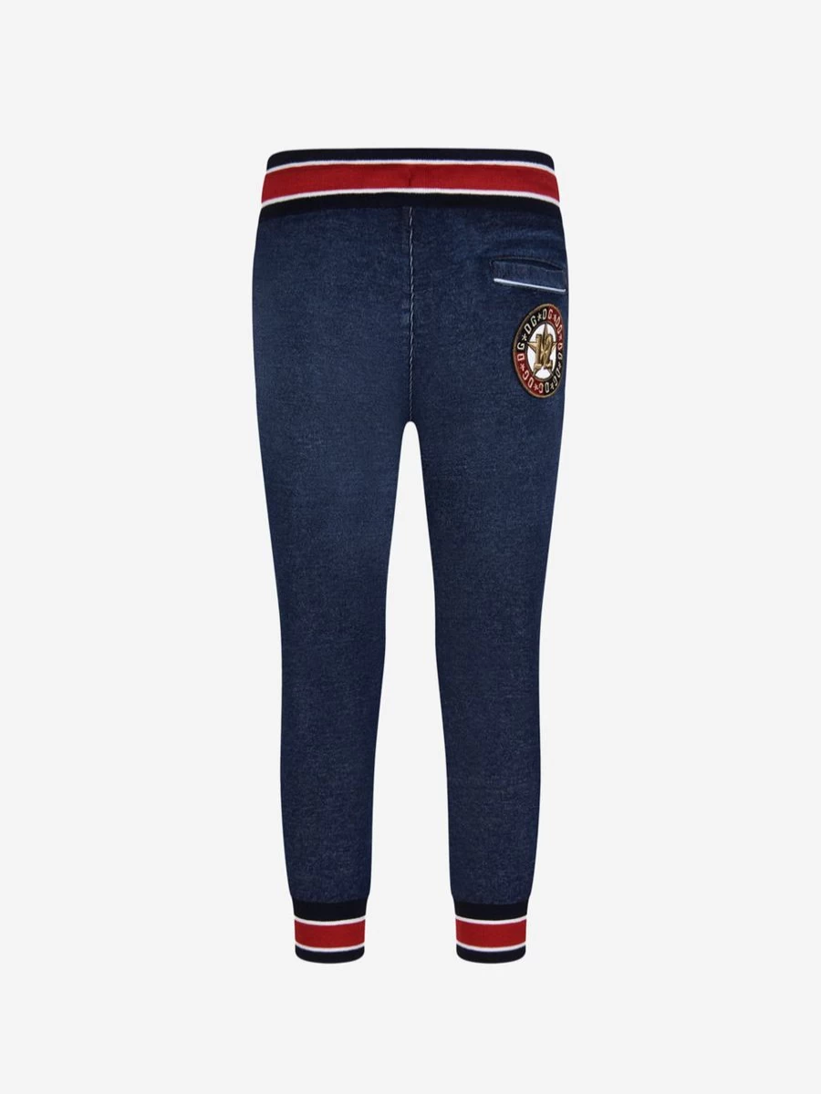 Dolce & Gabbana Kids Boys Navy Blue Cotton Jogger Pants Comfortable Casual Wear