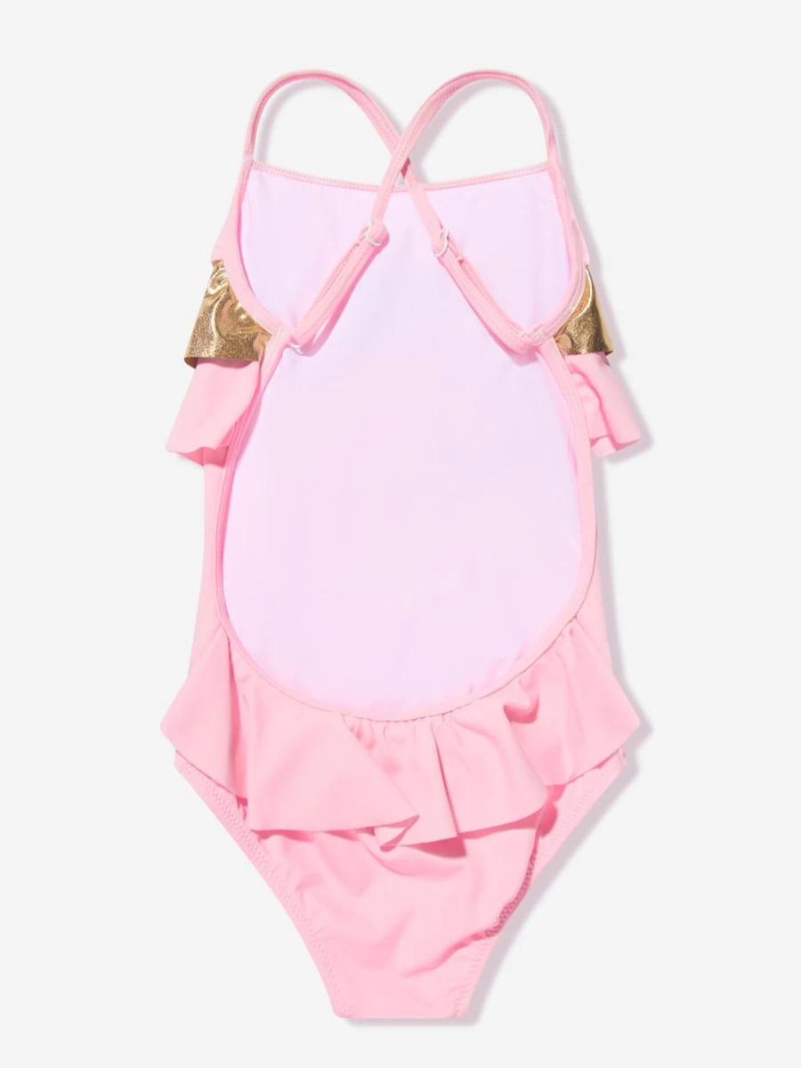 Nessi Byrd Girls Pink Frilly Sola Swimsuit for Toddlers and Kids