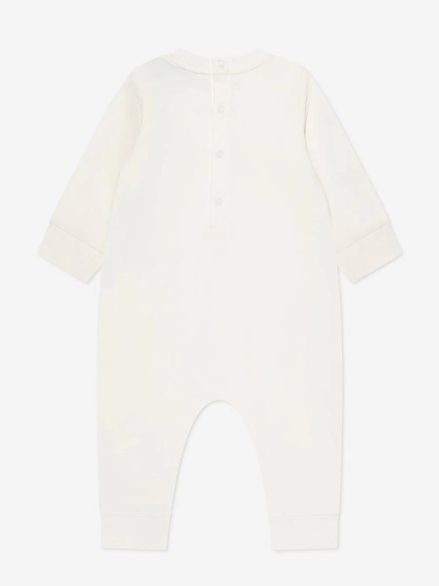 Moncler Enfant Baby Girl's White Logo Romper - Stylish & Comfortable Bodysuit