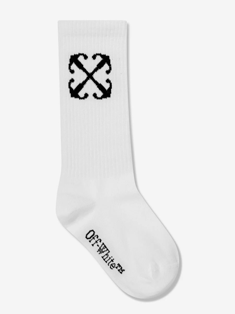 Off-White Girls' Arrow Print White Socks for Kids