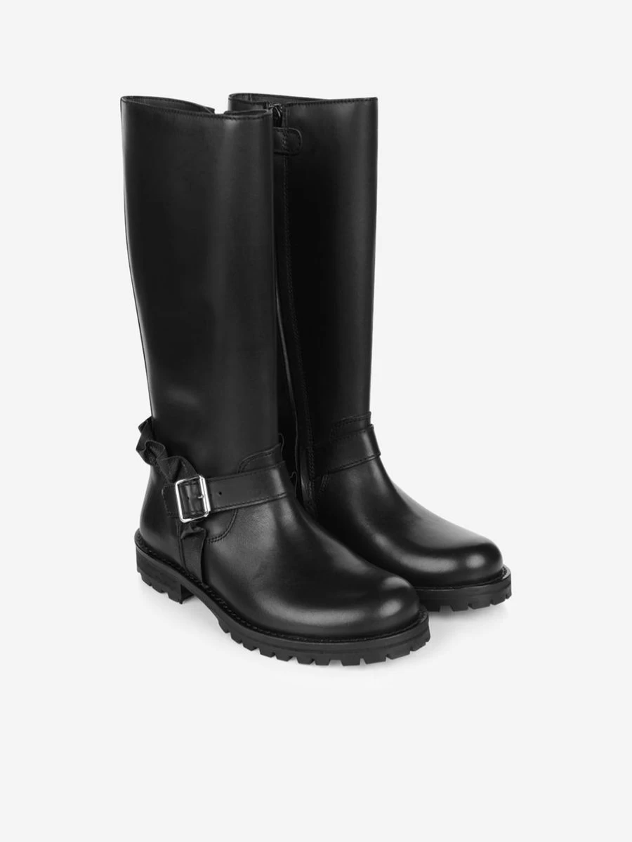 Gallucci Girls' Leather Boots with Ruffle Detail - Stylish & Comfortable Footwear