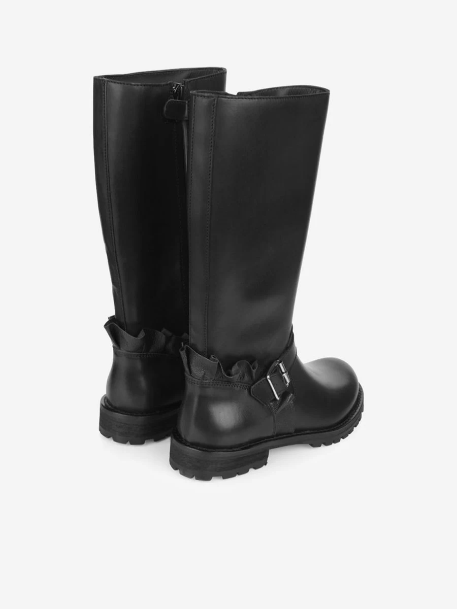 Gallucci Girls' Leather Boots with Ruffle Detail - Stylish & Comfortable Footwear