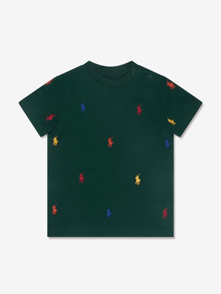 Ralph Lauren Kids Teen Boys Green Logo T-Shirt - Classic Cotton Tee for Teens