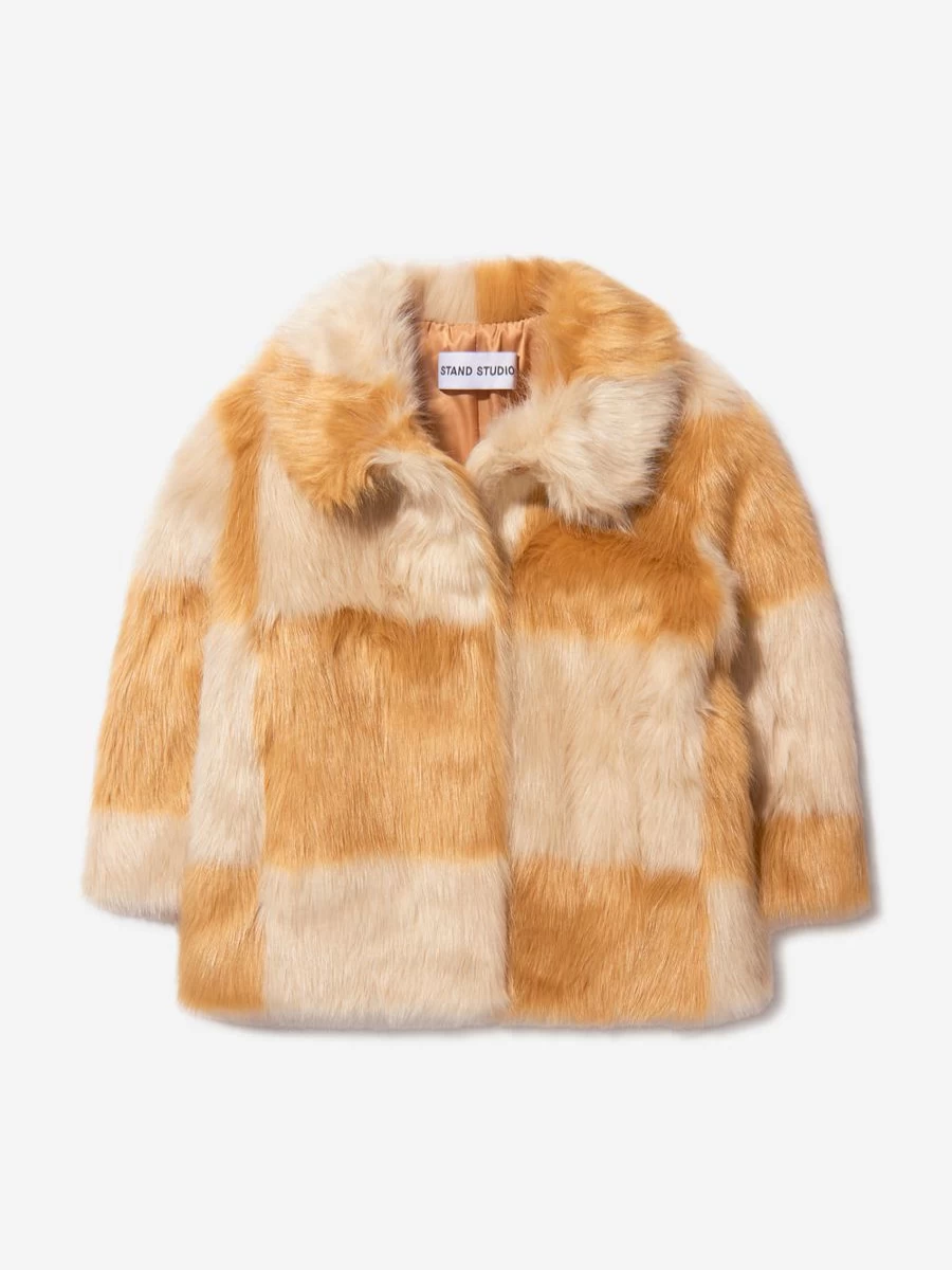 Stand Studio Girls' Nani Mini Faux Fur Jacket - Luxe Kids Outerwear for Stylish Toddlers