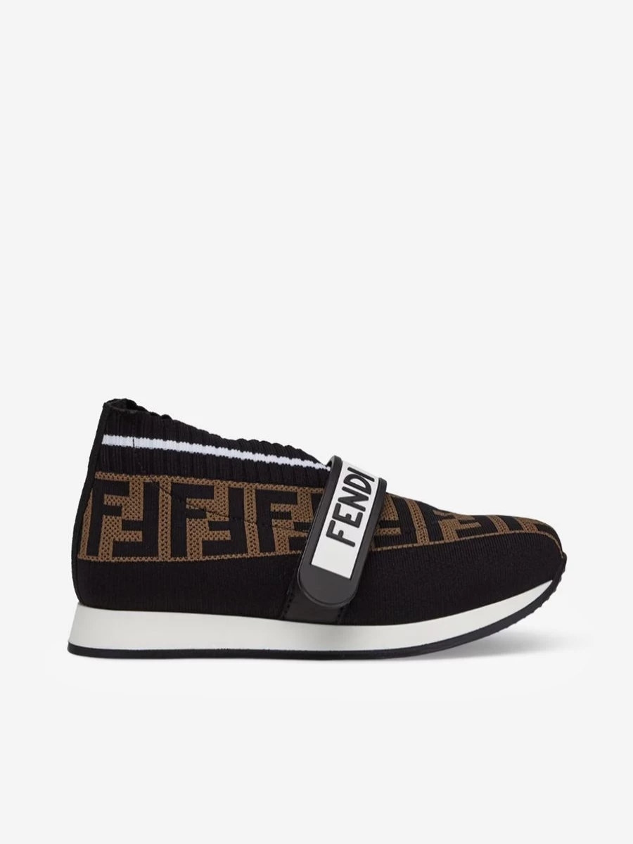 Fendi Kids Boys FF Logo Black Sneakers | Childsplay Clothing EU