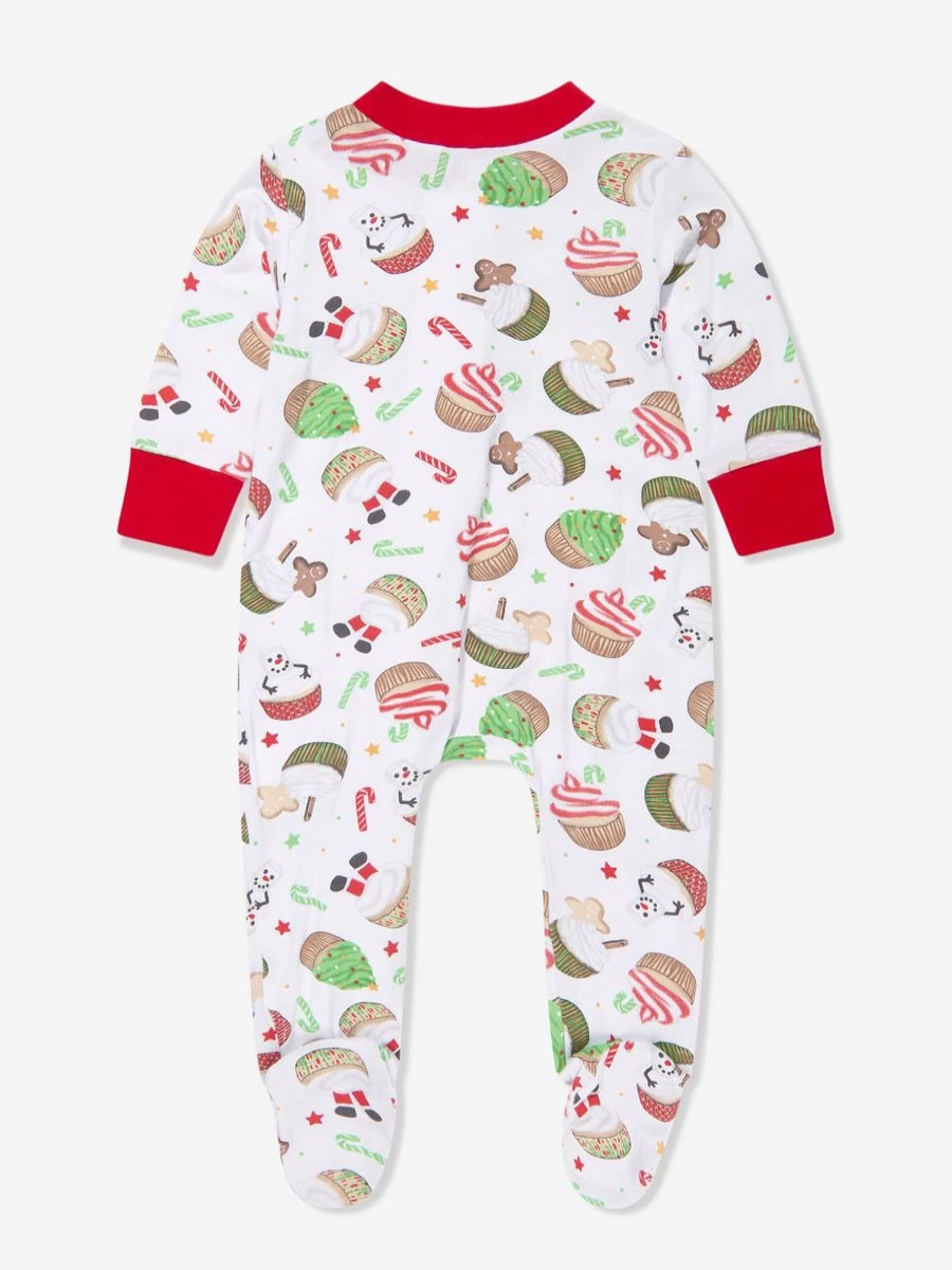 Magnolia Baby Girls' Festive Cupcakes White Zipper Babygrow - Adorable Newborn Outfit