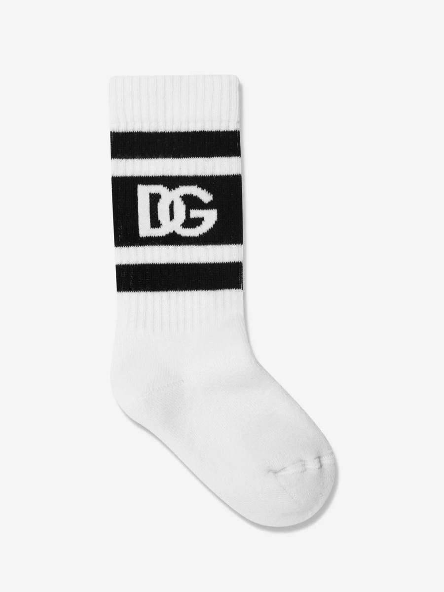 Dolce & Gabbana Kids Boys White Logo Socks