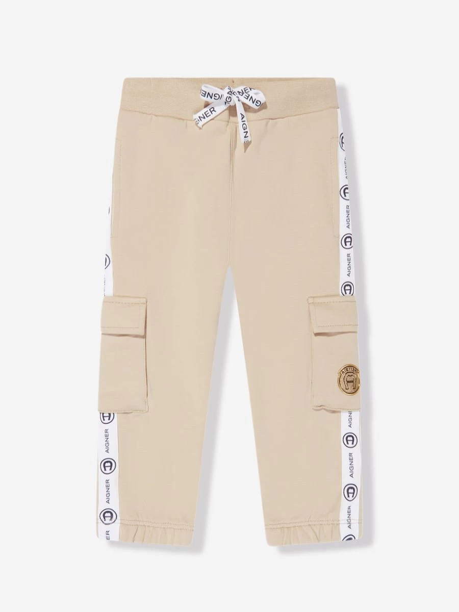 Aigner Baby Boys Beige Cargo Joggers - Comfortable Stylish Pants for Toddlers