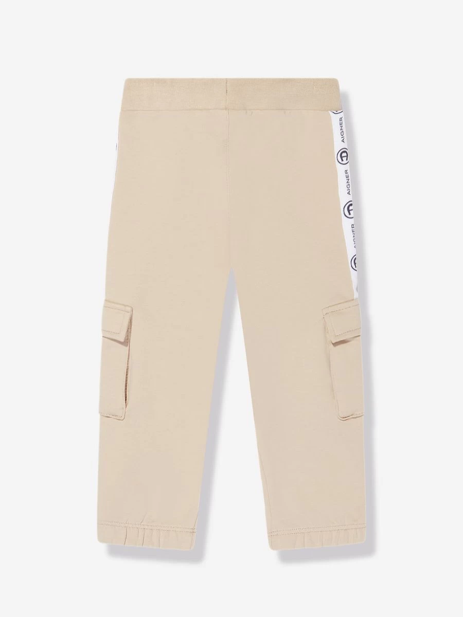 Aigner Baby Boys Beige Cargo Joggers - Comfortable Stylish Pants for Toddlers