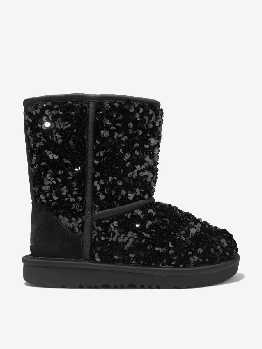 UGG Girls' Classic Short Chunky Sequin Boots | Sparkly Winter Boots for Kids