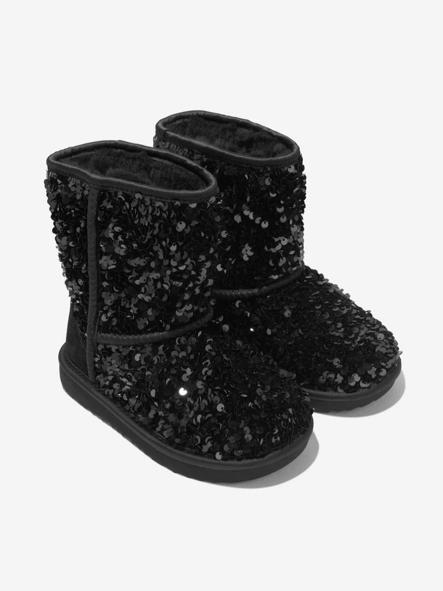 UGG Girls' Classic Short Chunky Sequin Boots | Sparkly Winter Boots for Kids