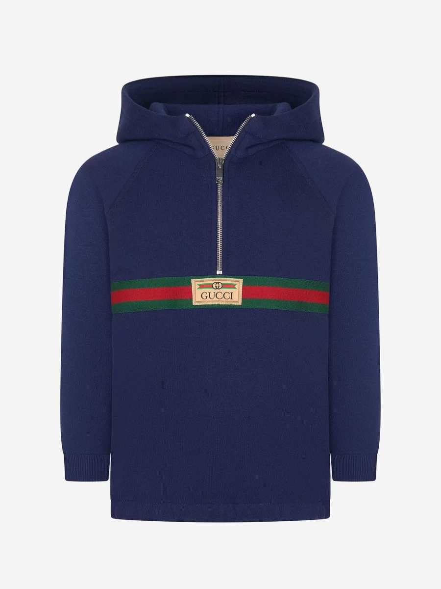 Gucci Kids Baby Half Zip Hoodie - Soft Cotton Pullover for Infants & Toddlers