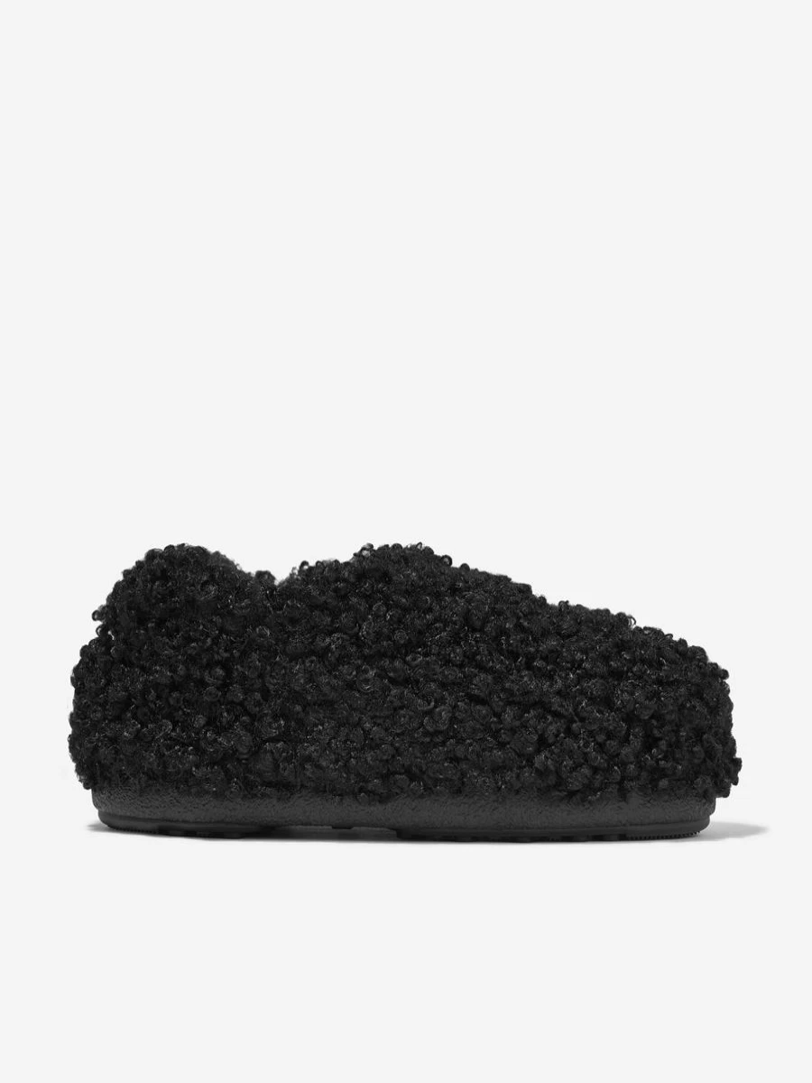 Moon Boot Boys' Black Faux Curly Sandals for Kids