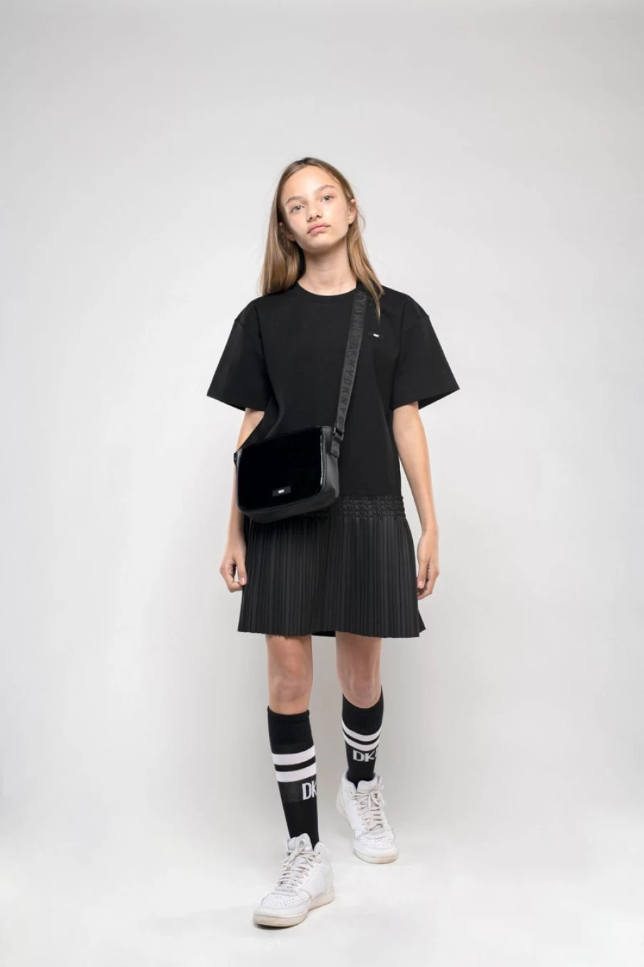DKNY Black Milano Dress for Teen Girls - Stylish & Trendy Outfit