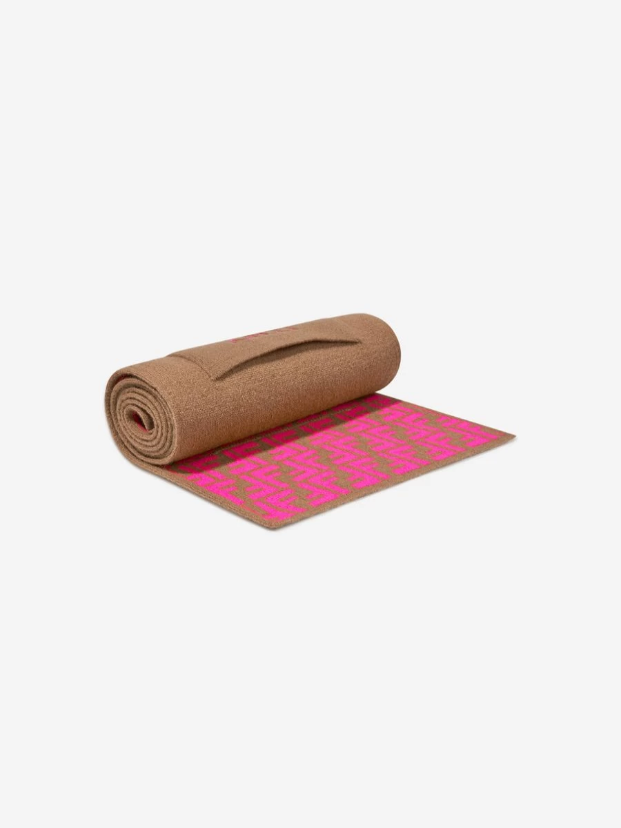 Fendi Kids Girls Reversible FF Logo Scarf in Beige