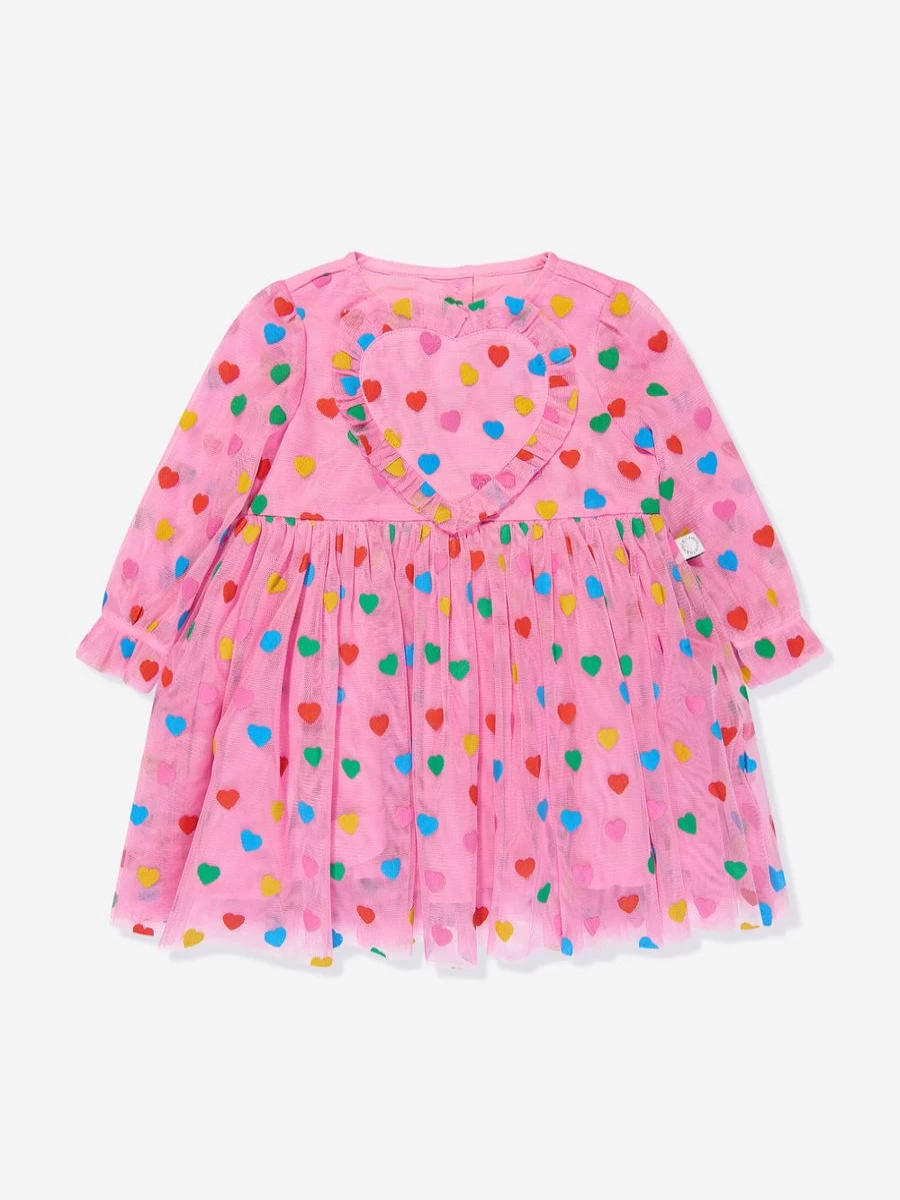 Stella McCartney Kids Baby Girls Pink Heart Print Dress
