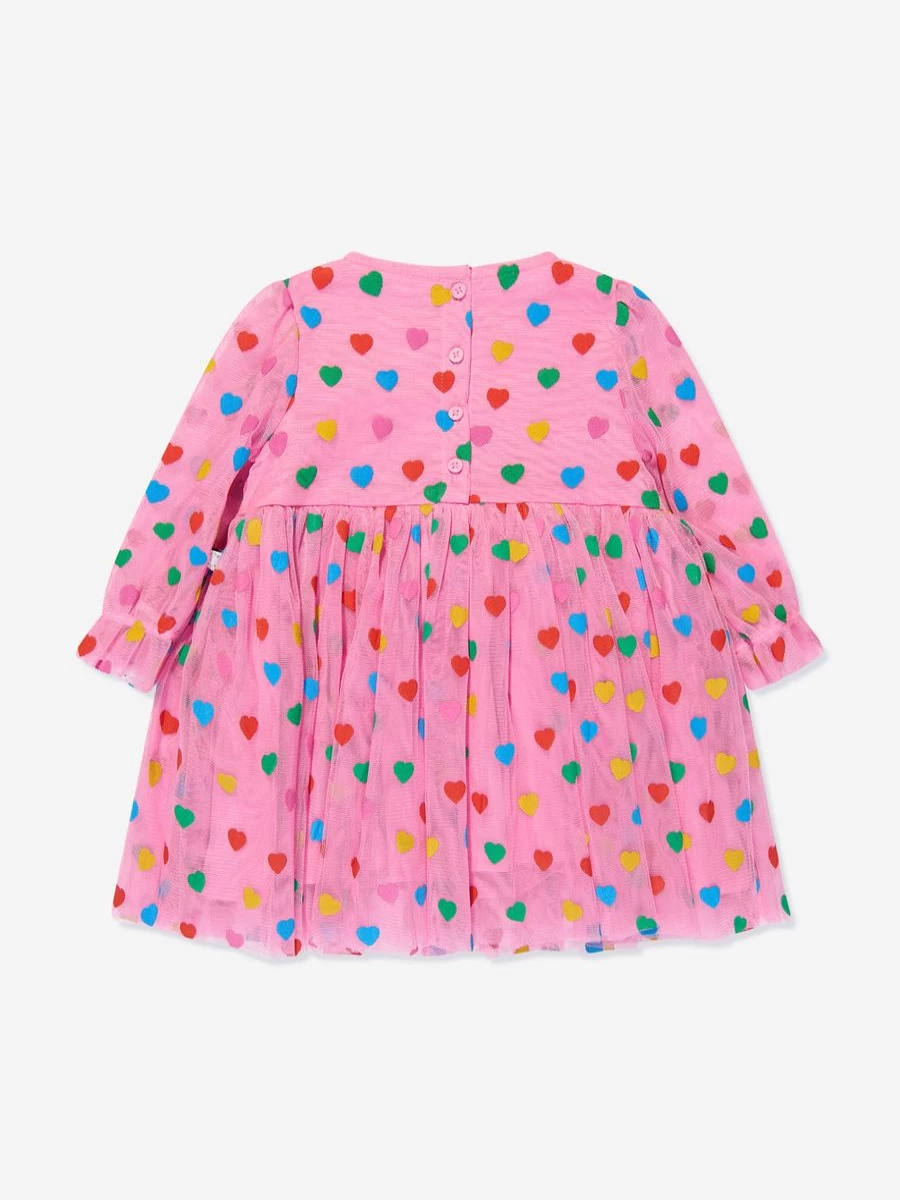 Stella McCartney Kids Baby Girls Pink Heart Print Dress