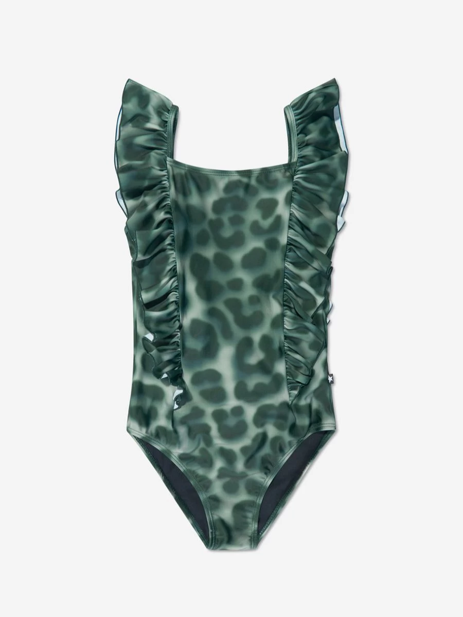Molo Teen Girls Green Leopard Print Nathalie Swimsuit