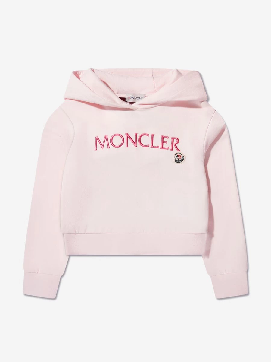 Moncler Enfant Girls Pink Logo Hoodie for Kids - Stylish & Comfortable Pullover