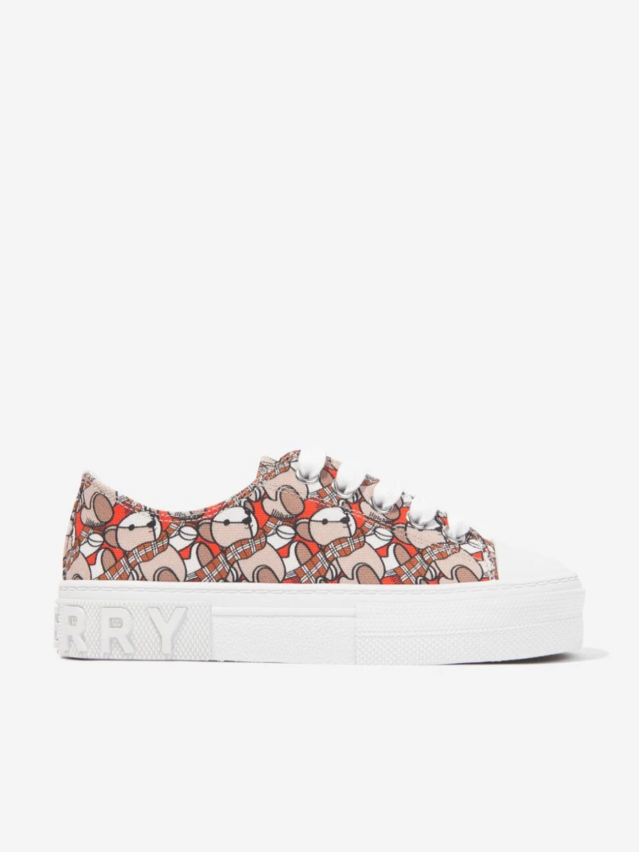 Burberry Kids Girls Beige Mini Jack Bear Sneakers Trainers