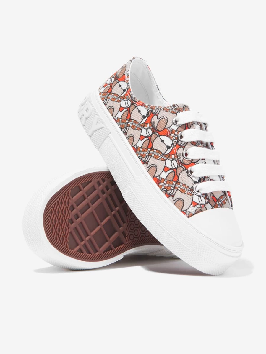 Burberry Kids Girls Beige Mini Jack Bear Sneakers Trainers